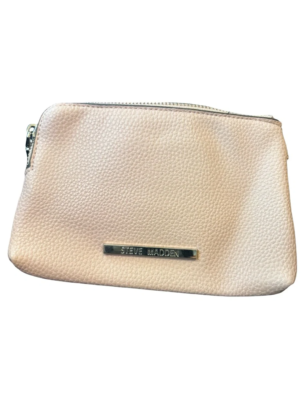 Steve Madden Blush Pebble Leather Makeup Pouch